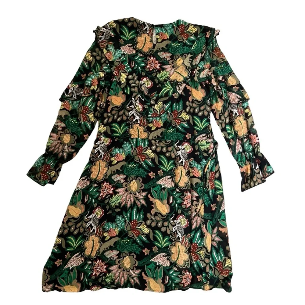 Maison Scotch Yeah Jungle Floral Print Dress Size Black/Green Size XS - Picture 8 of 13